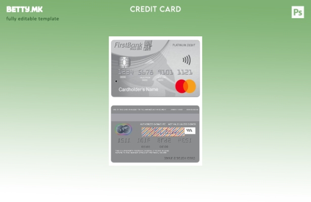 Модерен стил на Nigeria FirstBank платина дебитна мастер карта шаблон